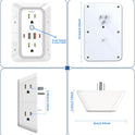 JcBlaon Outlet Extender Surge Protector - 6 Outlet Splitter with 4 USB Ports (2 USB C), Multiple Plug Expander Wall Charger, 3 Sided Multi Plug Wall Adapter Power Strip for Home Office Kitchen Travel