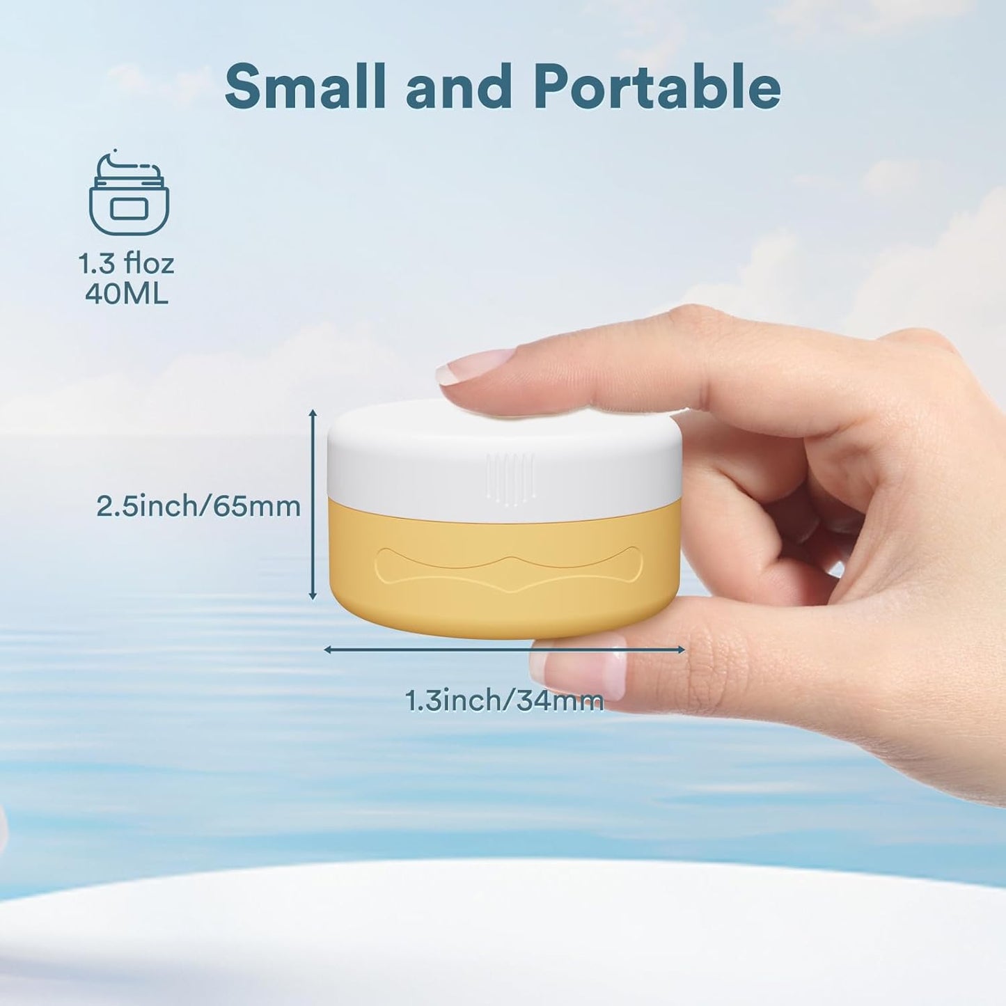Ceecysaa Travel Containers for Toiletries, TSA Approved Silicone Cream Jars, Size Containers with Lids, Travel Accessories with Lid for Cosmetic Face Body Hand Cream (4 Pack)