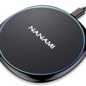 Fast Wireless Charger, NANAMI 15W Max Charging Pad for iPhone 17/16/15 Pro Max/14/13/12 Mini/11/XR/XS/X/8, Fast Charge for Samsung Galaxy S26/S25/S24/S23/S22 Ultra/S21/S20,Pixel 9 8 7 6,AirPods Pro/3