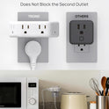 TROND Multi Plug Outlet Extender with Surge Protector, 3 Way Angled Wall Adapter with 4 Outlets, Electrical Wall Splitter, Multiple Plug Expander for Home Office Dorm Room Travel Essentials, White