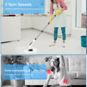 Leebein Electric Spin Scrubber, Cordless Cleaning Brush with 8 Replaceable Brush Heads, Tub and Floor Tile Power Scrubber Dual Speed with Adjustable & Detachable Handle for Bathroom Cleaning