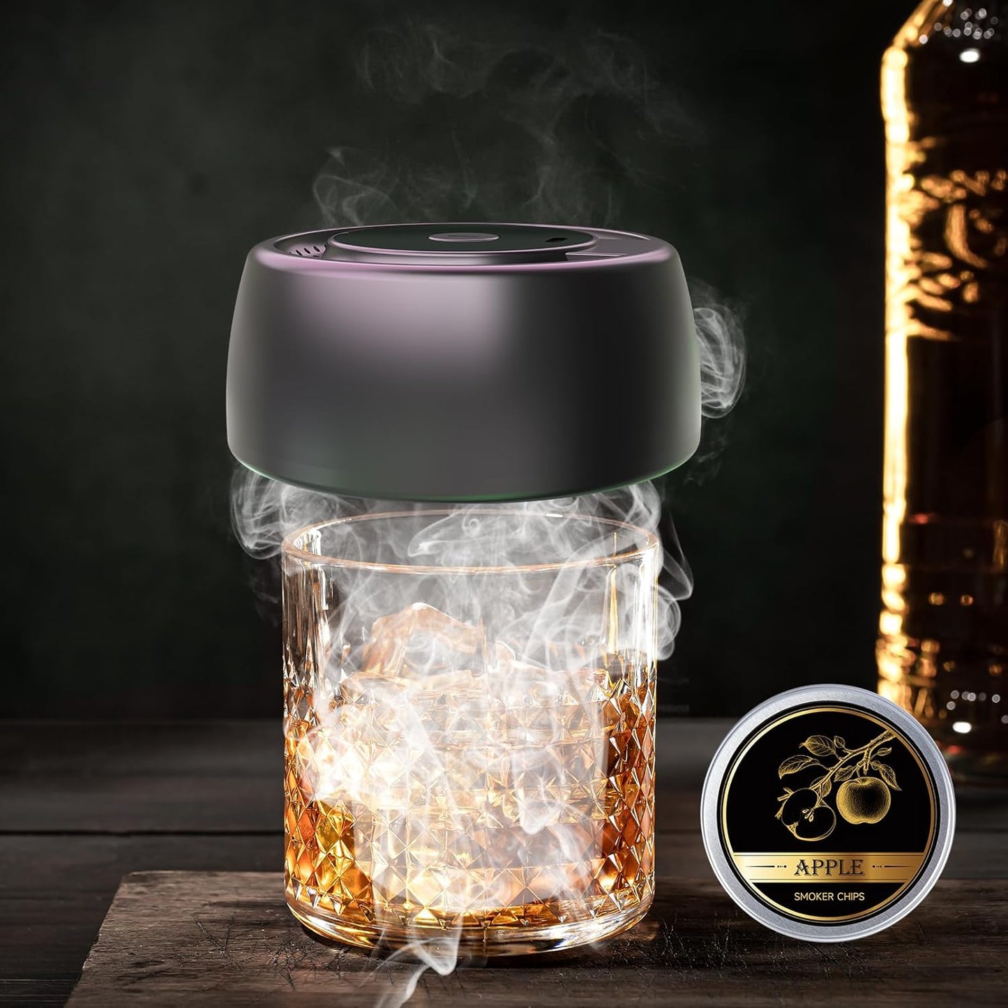 Whiskey Electric Smoker Kit, Birthday Christmas Anniversary Bourbon Whiskey Gifts for Men,Dad,Husband - Gray