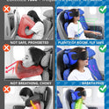 SARISUN Travel Pillow, Neck Pillow with Eye Mask, Airplane Pillow for Long Flight Sleeping Travel, Kids Travel Pillow for Car, Road Trip Car Headrest, Stop Bobblehead, Neck Pain Relief, Black