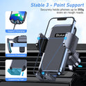 Blukar Phone Holder Car, Air Vent Car Phone Mount with Upgraded Ultra Stable Hook Clip, 360° Rotation, One Button Release Cellphone Holder for iPhone, Google, Galaxy and All Mobile Phones