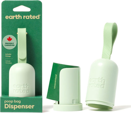 Earth Rated Dog Poop Bag Holder, Durable and Guaranteed Leakproof, Unscented, Dispenser with Starter Roll
