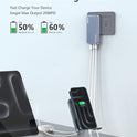USB C Wall Charger Block 30W,3 Port Ultra Thin Flat USB-C Charging Plug,Foldable USB Power Adapter for iPad,iPhone 15/16,Samsung (Blue, 30W)
