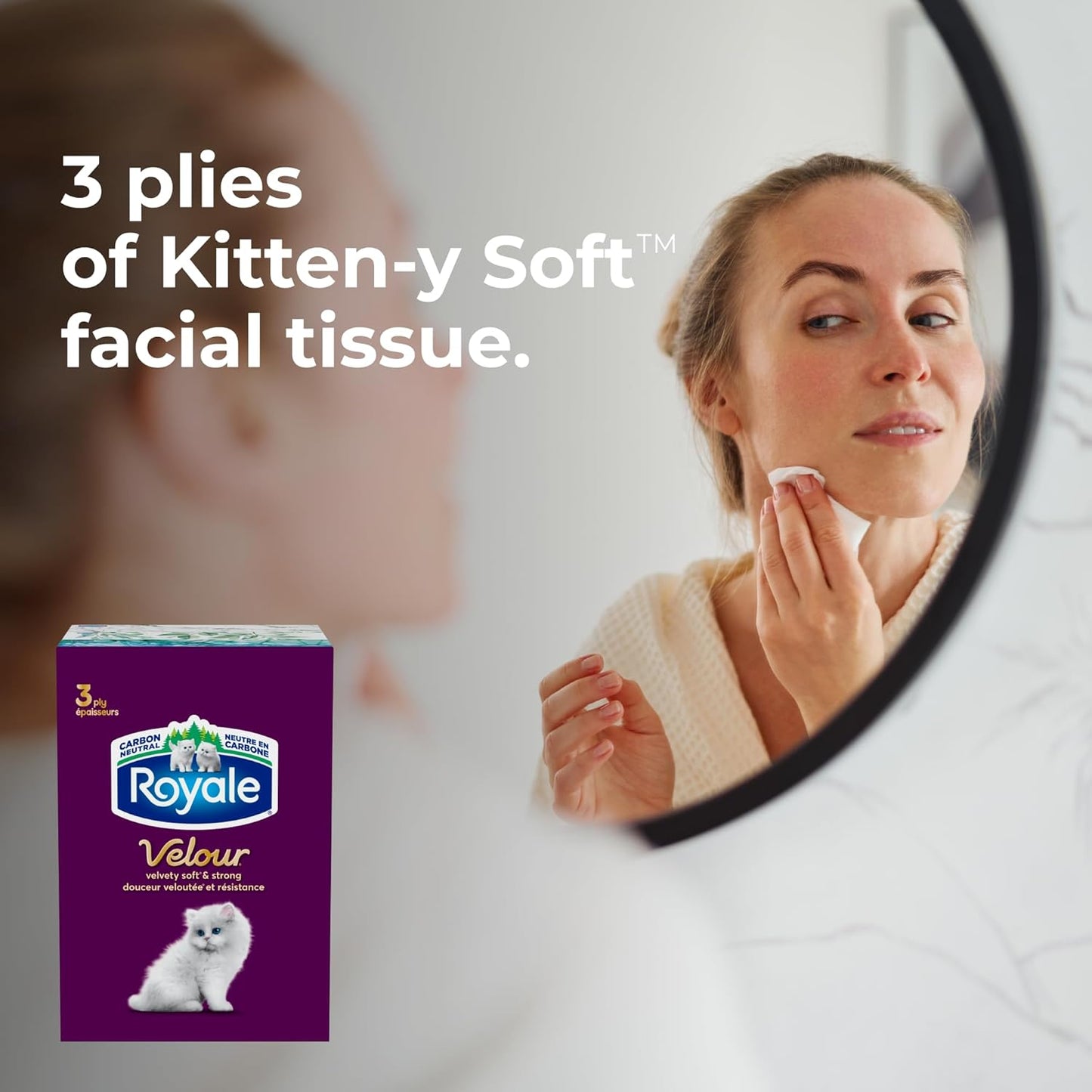 Royale Velour 3 Ply Facial Tissue, 24 Tissue Boxes, 72 Tissues per Box