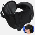 SARISUN Travel Pillow, Neck Pillow with Eye Mask, Airplane Pillow for Long Flight Sleeping Travel, Kids Travel Pillow for Car, Road Trip Car Headrest, Stop Bobblehead, Neck Pain Relief, Black