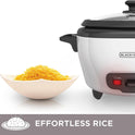 BLACK+DECKER 2-in-1 Rice Cooker & Food Steamer - 6-Cup Capacity, Automatic Keep Warm, Nonstick Bowl, Steaming Basket - Effortless Cooking