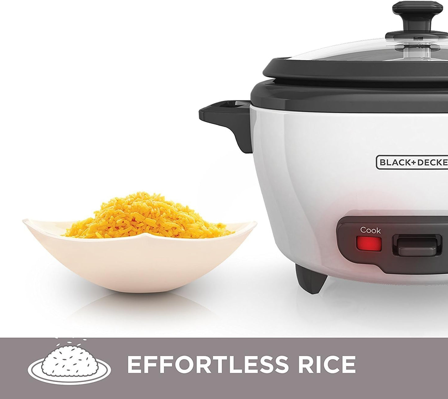 BLACK+DECKER 2-in-1 Rice Cooker & Food Steamer - 6-Cup Capacity, Automatic Keep Warm, Nonstick Bowl, Steaming Basket - Effortless Cooking