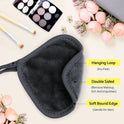 HOMEXCEL Makeup Remover Cloth 12 Count (Pack of 1), Reusable Makeup Remover Pads, Washable Ultra Soft Facial Cleansing Cloths For All Skin Types, 5 X 5 In, Black