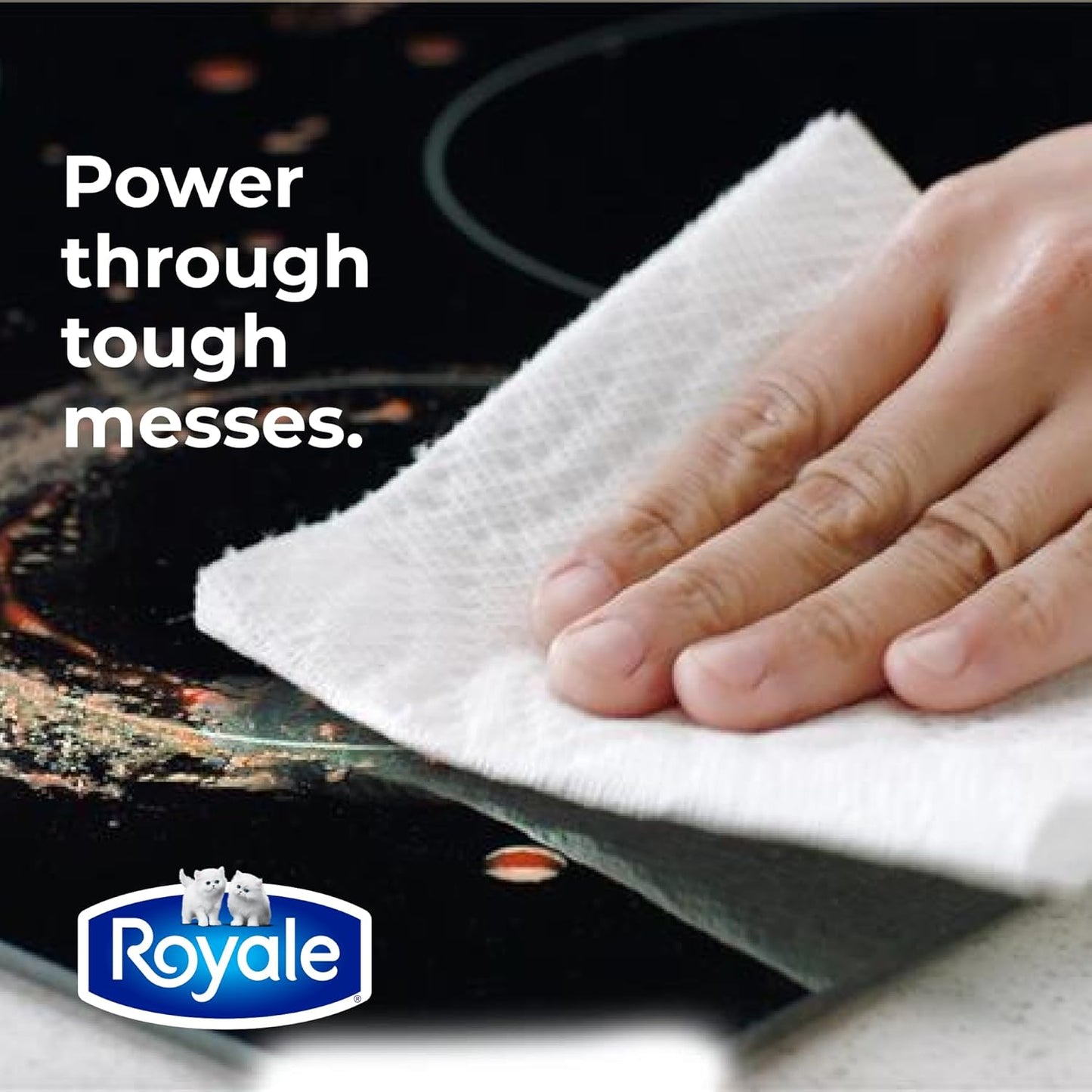 Royale Tiger Strong Paper Towel, 3 Double Equal 6 Rolls, 98 Half Sheets per Roll, White