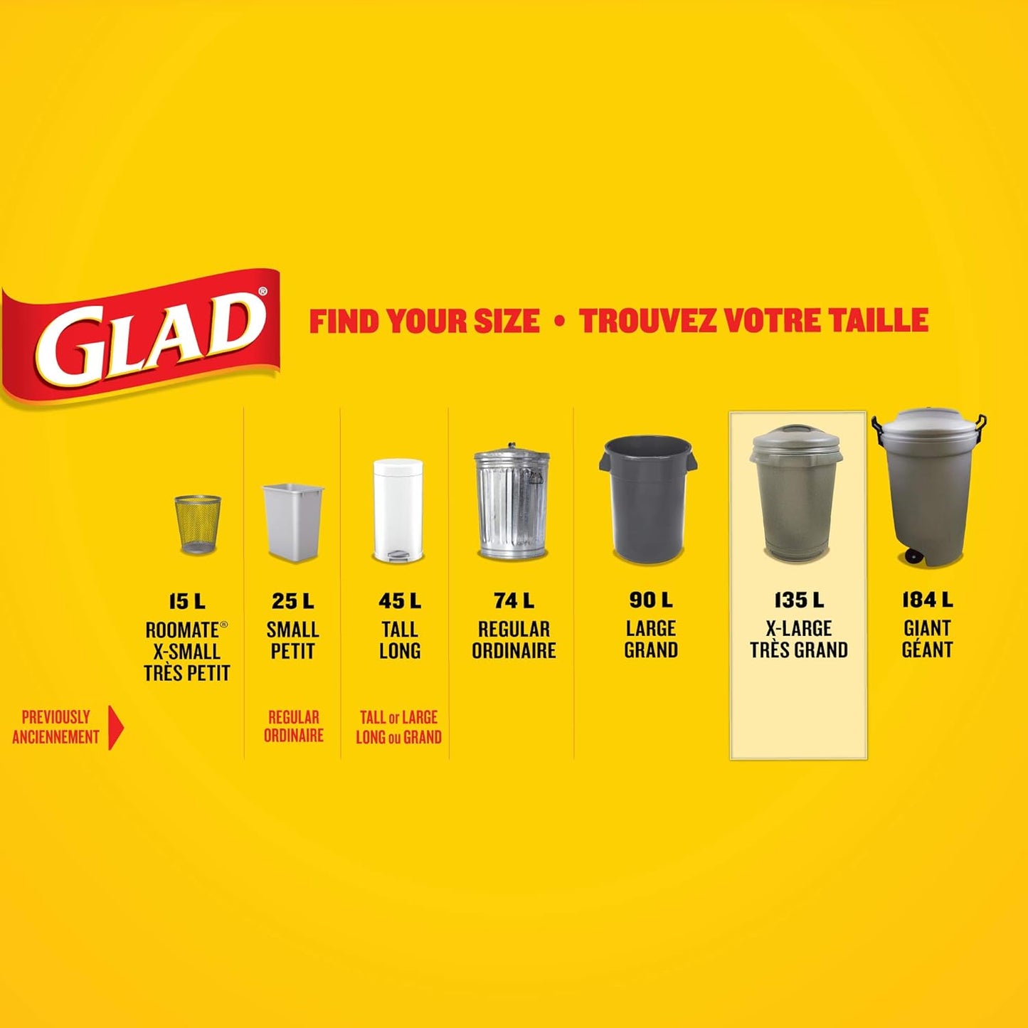 Glad Black Garbage Bags - Extra-Large 135 Litres - 20 Trash Bags Made in Canada of Global Components