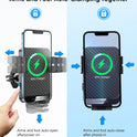 Wireless Car Charger, MOKPR 15W Fast Charging Auto-Clamping Car Phone Holder Wireless Charger Air Vent Car Phone Mount for iPhone17/16/15/14/13/12 pro/12/11/X/8, Samsung Galaxy S24/S23/S22/S21/S20