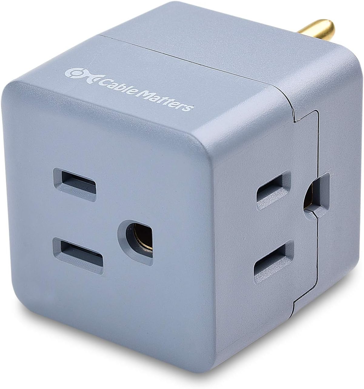 Cable Matters [cUL Listed] 3-Pack 3 Outlet Wall Adapter (3 Outlet Power Cube Tap, Outlet Splitter, Multi Plug Outlet, 3 Way Plug Adapter) in Gray