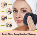 HOMEXCEL Makeup Remover Cloth 12 Count (Pack of 1), Reusable Makeup Remover Pads, Washable Ultra Soft Facial Cleansing Cloths For All Skin Types, 5 X 5 In, Black