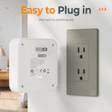 Wall Outlet Extender, TESSAN 4 Multi Plug Outlet Splitter with 1 USB C and 2 USB A Charging Ports, Multiple Plug Extension Block with Surge Protector for Home, Kitchen, Office, Dorm, Gray