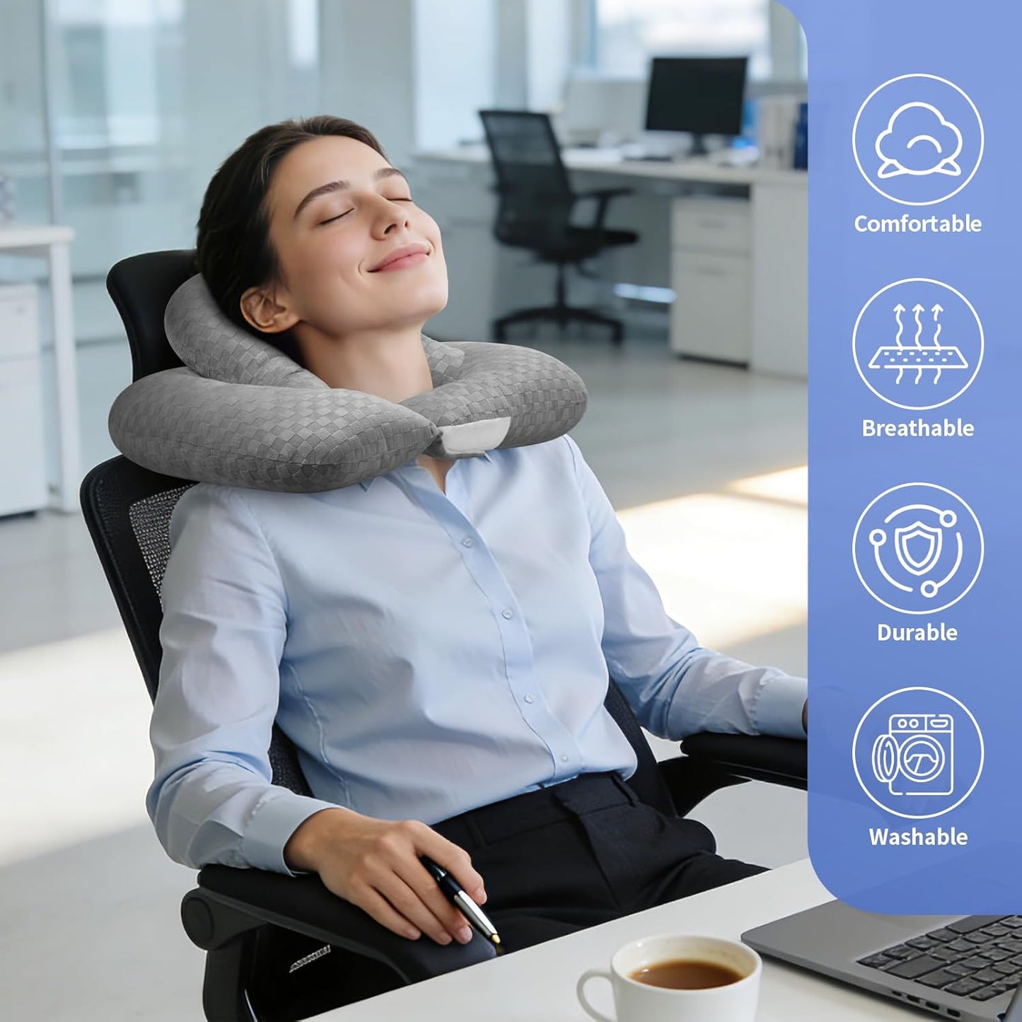 Double Layer Neck Pillow for Pain Relief - Ergonomic Headrest & Neck Support for Recliner.