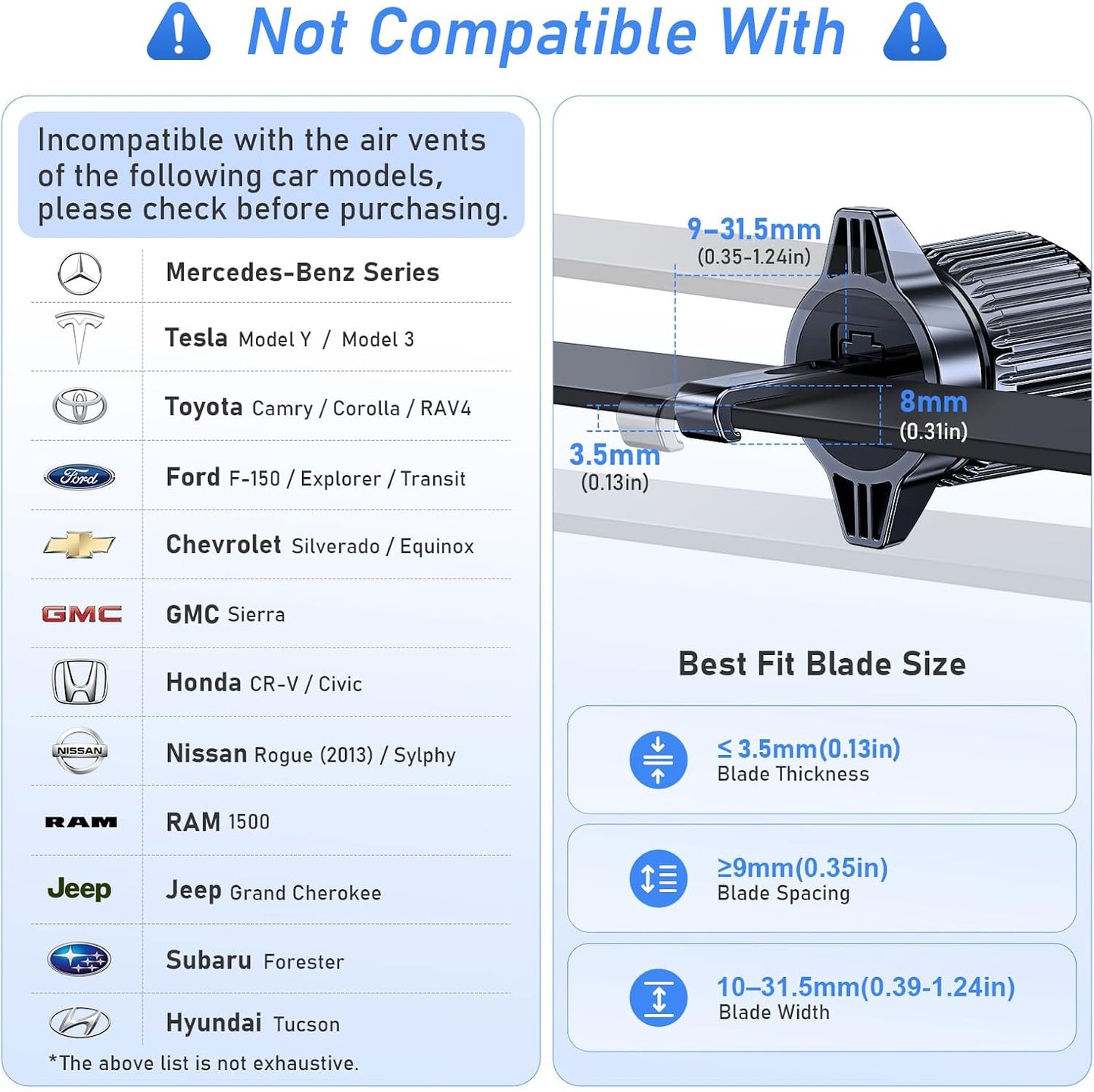 Blukar Phone Holder Car, Air Vent Car Phone Mount with Upgraded Ultra Stable Hook Clip, 360° Rotation, One Button Release Cellphone Holder for iPhone, Google, Galaxy and All Mobile Phones
