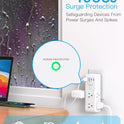 Surge Protector Outlet Extender - with Rotating Plug, 6 AC Multi Plug Outlet with 4 USB Ports (2 USB C), 1800 Joules, 3-Sided Swivel Power Bar with Spaced Splitter for Home, Office, Travel