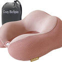 Travel Pillow - Neck Pillow for Traveling, Memory Foam Portable Support Pillow,Comfortable and Lightweight Quick Pack for Camping,Sleeping Rest Cushio (Pink)