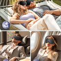 WAOAW Sleep Mask Travel Essentials - 3D Blackout Eye Mask for Sleeping - Soft Breathable Adjustable Light Blocking Eye Covers for Men and Women - Comfortable Night Mask for Travel Flight (Black)