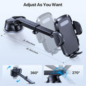 Miracase Car Phone Mount, [Upgraded Strong Military Grade Suction Cup] Long Arm Phone Holder for Car Dashboard Windshield Vent, Hands Free Cell Phone Holder Compatible with All Mobile Phones