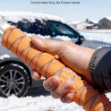 AstroAI 47.2" Extendable Snow Brush for Car Ice Scraper Windshield and Foam Grip with 360° Pivoting Brush Head for Car Auto Truck SUV (Orange)