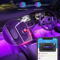 Govee Interior Lights for Car, App Control Smart Car Lights with DIY Mode and Music Mode, Waterproof LED Interior Lights with 2 Lines Design, RGB Under Dash Car LED Lights with Car Charger, DC 12V