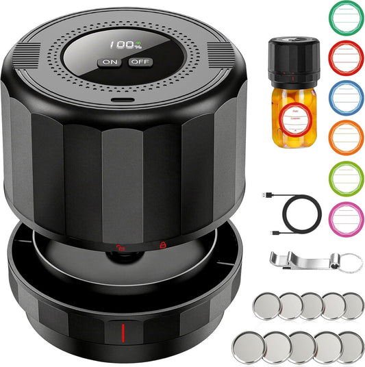UNERVER Mason Jar Vacuum Sealer - Electric Vacuum Sealer for Jars with Mouth and Regular Mason Lids, Vacuum Sealing Machine Kit for Food, Jar Vacuum Sealer for Canning Jars