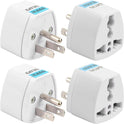 Canada Universal Travel Plug Adapter, 4 pc, UK India European to US Adapter, US Plug Adapter, US Travel Adapter, Plug Converter, Universal Travel Adapter(Gray)
