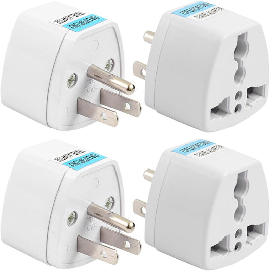 Canada Universal Travel Plug Adapter, 4 pc, UK India European to US Adapter, US Plug Adapter, US Travel Adapter, Plug Converter, Universal Travel Adapter(Gray)