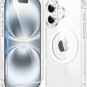 FNTCASE for iPhone 16 Case Clear: Magnetic Phone Cases with Screen Protector Drop Proof Compatible with Magsafe Slim Anti Yellowing Rugged Shockproof Protective Cell Cover (A-Clear Magnetic)