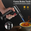 Sondiko Blow Torch with Fuel Gauge, Refillable Butane Torch Lighter with Safety Lock and Adjustable Flame, One-Handed Operation, Fit All Butane Tanks Kitchen Torch