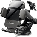 Mosurr Phone Holder Car Mount: Dual Installation (Suction & Vent Clip), 360° Rotation & Telescopic Arm for Stable GPS Navigation, Hands-Free Calls, Driving Safety, Gifts fits for All Phones 4.7-7 Inch