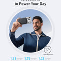 Anker MagGo Power Bank, Ultra-Slim 10,000mAh Magnetic Battery Pack, Qi2 Certified 15W Ultra-Fast MagSafe Compatible Portable Charger, Ergonomic Design, for iPhone17/16/15/14 Series, and More
