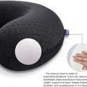 Black Travel Neck Pillow Memory Foam Airplane Pillow for Neck and Head Support Soft Portable U Shape Neck Pillow for Plane, Car & Home Office Use