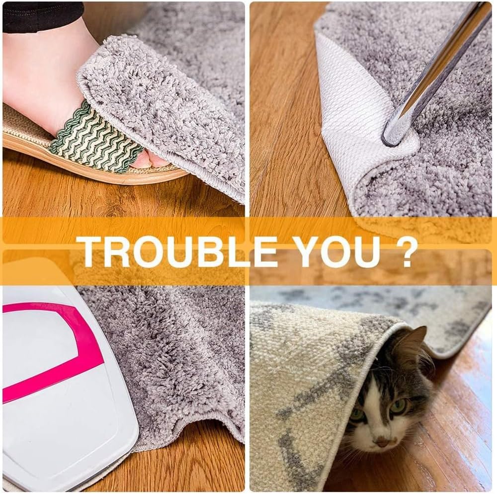 Home Techpro Rug Pad Gripper for Hardwood Floors No Damage, “Vacuum TECH” - New Materials to Non Slip Rug Pads, Under Rug Carpet Tape : Keep Your Rug in Place & Make Corner Flat