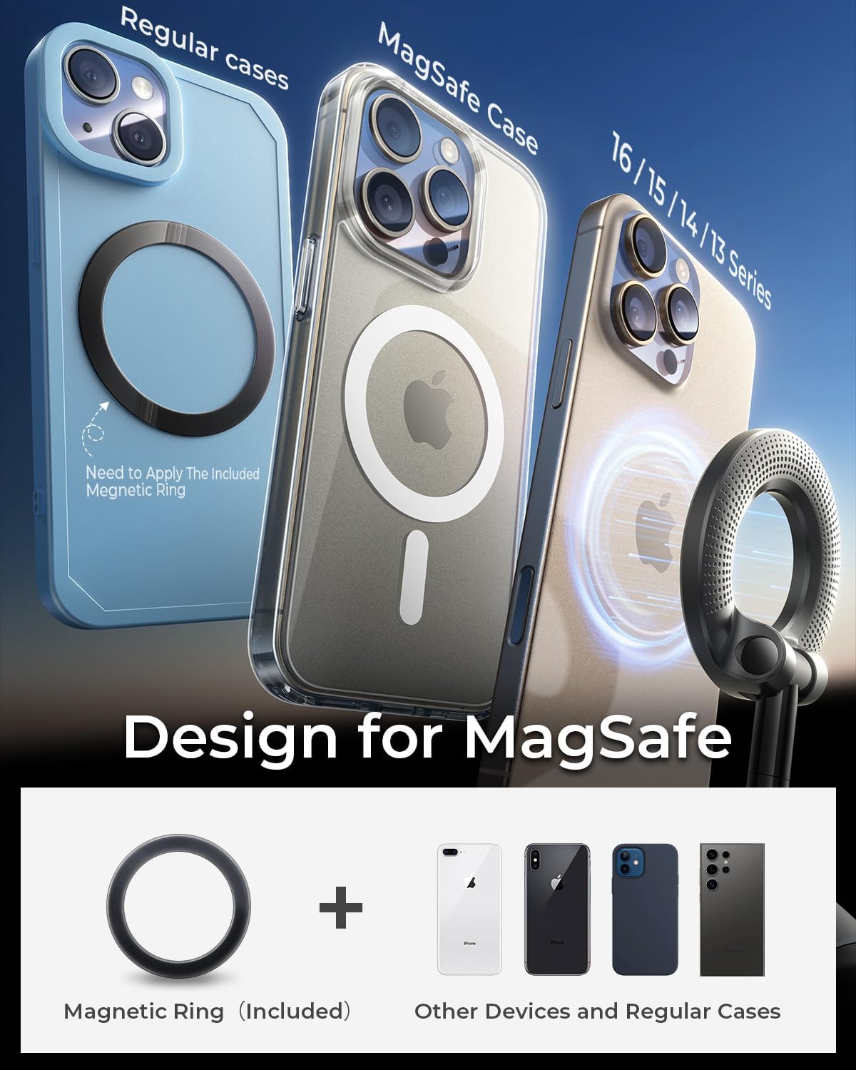 MRGLAS 2026 Upgraded Vacuum Suction Phone Holder for Car, Magsafe Car Phone Holder Mount, [98+LBS Suction & 2800gf Magnetic] 360° Adjustable Shower & Wall Mount, Car Accessories for iPhone 17 Pro Max