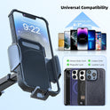 3-in-1 Car Phone Holder, [ Off-Road Level Suction Cup & Clip] Universal Cell Phone Holder Mount Dashboard Windshield Vent One-Hand Operation Holder Compatible with All Smartphones and Cars