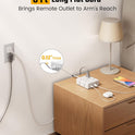 Surge Protector Power Bar, SUPERDANNY 6 Ft Extension Cord with 8 Outlets & 4USB Ports (2 USB 2 C), Mountable Flat Plug Power Strip, Surge Protection for Home, Office, Dorm