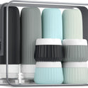 Mrsdry Travel Bottles for Toiletries 8 Pack, Tsa Approved Travel Size Toiletries Containers with Clear Bag, Leak Proof Silicone Squeezable Traveler Essentials Creams Jars