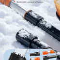 AstroAI 47.2" Extendable Snow Brush for Car Ice Scraper Windshield and Foam Grip with 360° Pivoting Brush Head for Car Auto Truck SUV (Orange)