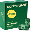Earth Rated (A Canadian Company), Dog Poop Bags Value Pack, Leak-Proof and Extra-Thick Pet Waste Bag for Big and Small Dogs, Refill Rolls, Unscented, 600 Count
