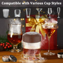 Electric Whiskey Smoker Kit - Built-in Lighter, 6 Lighting Colors, Rechargeable Cocktail Smokers Kit with 6 Wood Chips, Old Fashioned Drink Smoker Kit, Birthday Gifts for Men, Dad (No Butane)