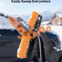 AstroAI 47.2" Extendable Snow Brush for Car Ice Scraper Windshield and Foam Grip with 360° Pivoting Brush Head for Car Auto Truck SUV (Orange)