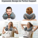 Inflatable Travel Neck Pillow for Airplanes, Super Soft Velvet Neck Support, Adjustable Firmness, Blow Up Plane Pillow for Long Flights, Road Trips, Travel Essentials with Eye Mask, Earplug