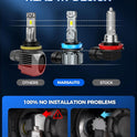 Marsauto H11 H9 H8 LED Headlight Bulbs, 900% Super Bright, Real 1:1 Design LED Bulbs, 6000K Cool White Halogen Replacement, 3 Mins Plug and Play, IP68, Pack of 2