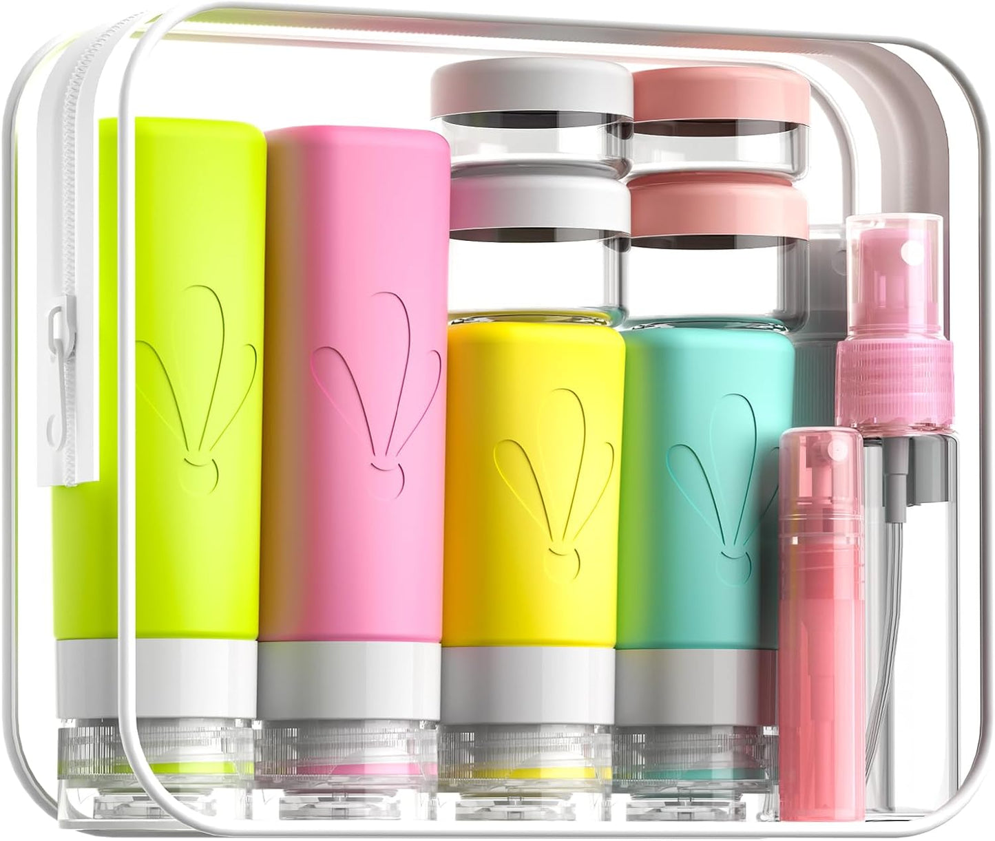 INSFIT 17 Pack Travel Bottles for Toiletries, TSA Approved 90ml 60ml Travel Size Toiletries, BPA Free Leak Proof Squeezable Silicone Tubes Travel Essentials for Shampoo Conditioner Lotion Soap