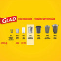 Glad Black Garbage Bags - Regular 74 Litres - Value Pack 100 Trash Bags, Made in Canada of Global Components